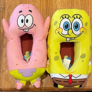 SpongeBob & Patrick Plush Slippers - Yellow & Pink